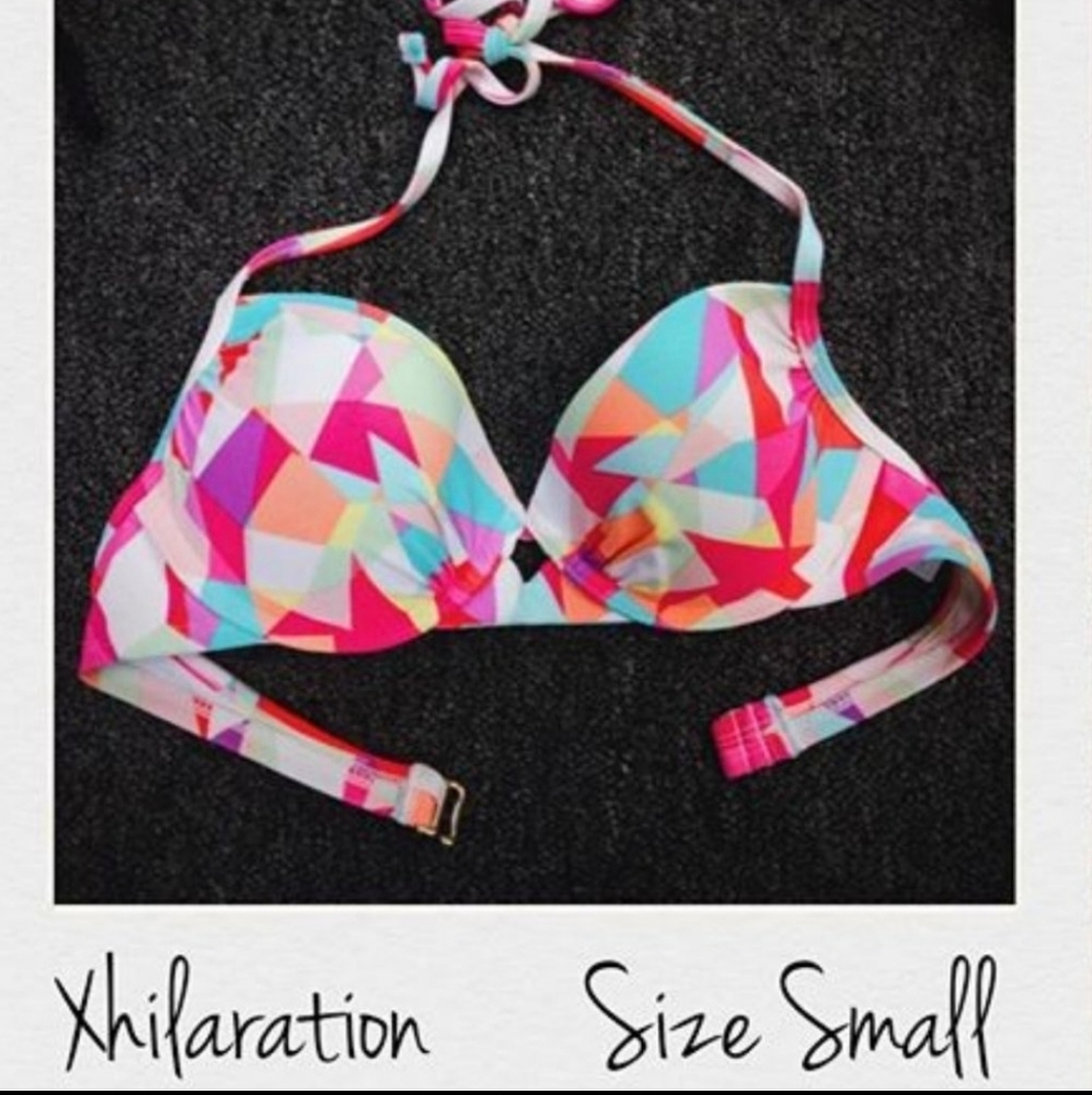 Xhiliaration Multi Color Bikini Top Small